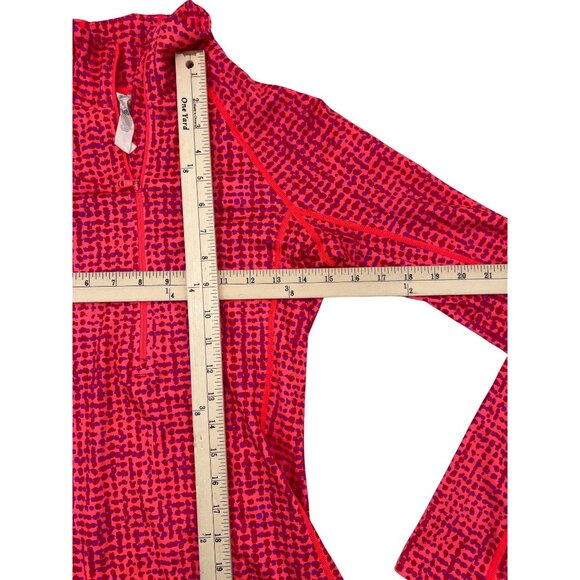 Under Armour Womens ColdGear Fitted Long Sleeve Pullover S Red/Purple Pattern - Picture 3 of 6